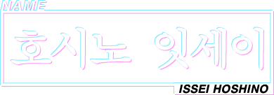 NAME 호시노 잇세이 ISSEI HOSHINO
