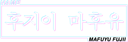 NAME 후지이 마후유 MAFUYU FUJII