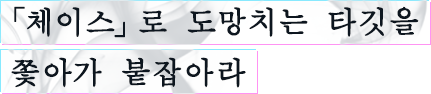 「체이스」로 도망치는 타깃을 쫓아가 붙잡아라