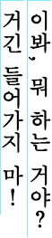 이봐, 뭐 하는 거야? 거긴 들어가지 마!